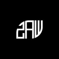 zaw lettera logo design su sfondo nero. zaw creative iniziali lettera logo concept. disegno della lettera di zaw. vettore