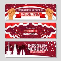 banner del giorno dell'indipendenza dell'indonesia vettore