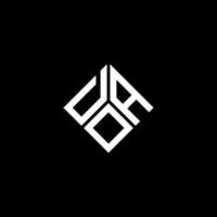 disegno del logo della lettera doa su sfondo nero. doa creative iniziali lettera logo concept. disegno della lettera doa. vettore