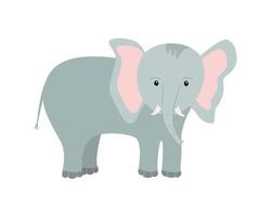 simpatico cartone animato elefante. illustrazione vettoriale di un animale africano isolato su bianco