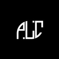 plc lettera logo design su sfondo nero.plc iniziali creative logo lettera concept.plc vettore lettera design.