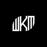 design del logo della lettera wkm su sfondo nero. wkm creative iniziali lettera logo concept. disegno della lettera wkm. vettore