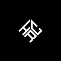 hrc lettera logo design su sfondo nero. concetto di logo della lettera di iniziali creative di hrc. disegno della lettera hrc. vettore