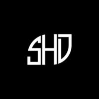 shd lettera logo design su sfondo nero. shd creative iniziali lettera logo concept. disegno della lettera shd. vettore