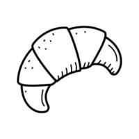 icona croissant, illustrazione vettoriale stile doodle. icona dello schizzo di croissant per infografica, sito Web o app.