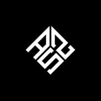 asz lettera logo design su sfondo nero. asz creative iniziali lettera logo concept. disegno della lettera asz. vettore