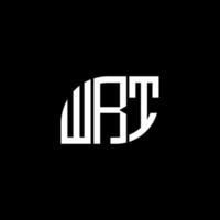 wrt lettera logo design su sfondo nero. wrt creative iniziali lettera logo concept. disegno della lettera wrt. vettore