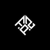 design del logo della lettera fpz su sfondo nero. concetto di logo della lettera di iniziali creative fpz. disegno della lettera fpz. vettore