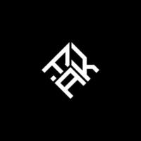 fka lettera logo design su sfondo nero. fka creative iniziali lettera logo concept. disegno della lettera fka. vettore