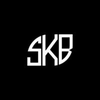 skb lettera design.skb lettera logo design su sfondo nero. skb creative iniziali lettera logo concept. skb lettera design.skb lettera logo design su sfondo nero. S vettore