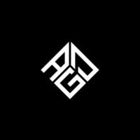 design del logo della lettera agd su sfondo nero. concetto di logo della lettera di iniziali creative agd. disegno della lettera ag. vettore