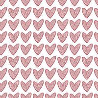 modello senza cuciture di cuori di san valentino disegnati a mano carino. doodle decorativo a forma di cuore di amore in stile schizzo. scribble inchiostro cuori a pois per design di nozze, avvolgimento, ornato e biglietti di auguri vettore