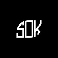 sok lettera logo design su sfondo nero. sok creative iniziali lettera logo concept. disegno della lettera sok. vettore