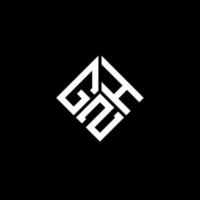 gzh lettera logo design su sfondo nero. gzh iniziali creative lettera logo concept. disegno della lettera gzh. vettore