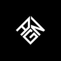 design del logo della lettera agn su sfondo nero. agn creative iniziali lettera logo concept. disegno della lettera ag. vettore