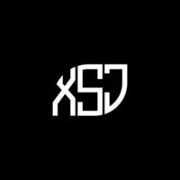 xsj lettera logo design su sfondo nero. xsj creative iniziali lettera logo concept. disegno della lettera xsj. vettore