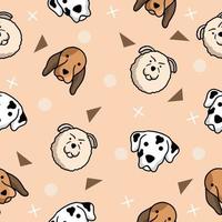 carino animale cane cucciolo cuccioli seamless pattern doodle per bambini e neonati vettore