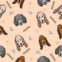 carino animale cane cucciolo cuccioli seamless pattern doodle per bambini e neonati vettore