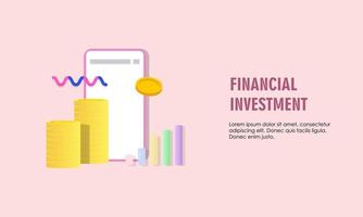 investimento finanziario. concetto creativo del logo del movimento del mercato vettore