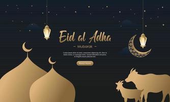 modello di banner per social media del festival islamico eid al adha mubarak vettore