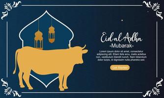 modello di banner per social media del festival islamico eid al adha mubarak vettore