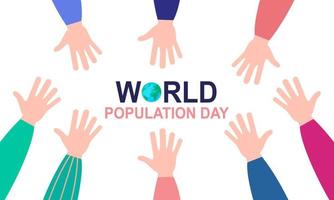 illustrazione, poster o banner della giornata mondiale della popolazione vettore