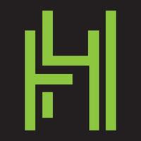 elementi del modello di progettazione dell'icona del logo della lettera h vettore