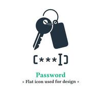 vettore icona password isolato su uno sfondo bianco. simboli password per applicazioni web e mobili.