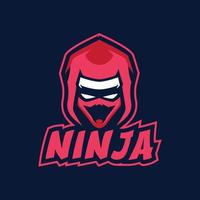 modelli di logo mascotte ninja vettore