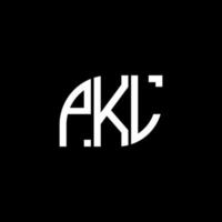 pkl lettera logo design su sfondo nero.pkl iniziali creative logo lettera concept.pkl lettera vettoriale design.