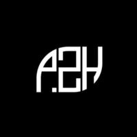 design del logo della lettera pzh su sfondo nero.pzh iniziali creative logo della lettera concept.pzh design della lettera vettoriale. vettore