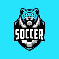 premium design del logo sportivo della squadra di calcio vettore