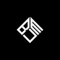 bum lettera logo design su sfondo nero. bum creative iniziali lettera logo concept. disegno della lettera del culo. vettore