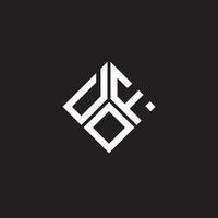 dof lettera logo design su sfondo nero. dof creative iniziali lettera logo concept. disegno della lettera dof. vettore