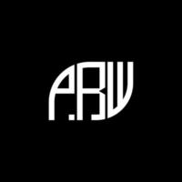 prw lettera logo design su sfondo nero.prw creative iniziali lettera logo concept.prw vettore lettera design.