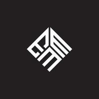 emm lettera logo design su sfondo nero. emm creative iniziali lettera logo concept. disegno della lettera emm. vettore