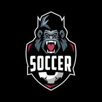 premium design del logo gorilla club di calcio vettore