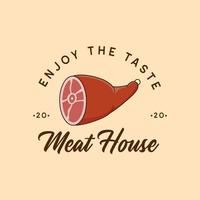 concetto di badge logo casa di carne vettore