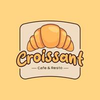 concetto di badge logo pane croissant vettore
