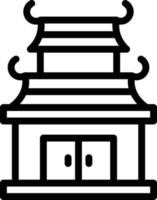 illustrazione del disegno dell'icona di vettore del tempio cinese
