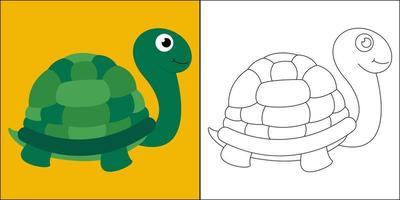 tartaruga adatta per l'illustrazione vettoriale della pagina da colorare dei bambini