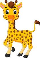 illustrazione del simpatico cartone animato giraffa vettore