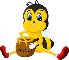 illustrazione del simpatico cartone animato ape vettore
