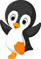 simpatico cartone animato pinguino vettore
