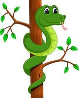 illustrazione del simpatico cartone animato serpente verde vettore