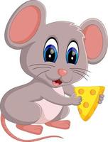illustrazione del simpatico cartone animato del mouse vettore