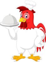 cartone animato gallo chef vettore