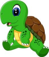 illustrazione del simpatico cartone animato tartaruga vettore