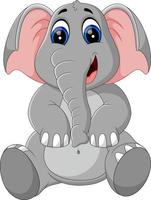 illustrazione del simpatico cartone animato elefante vettore