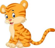simpatico cartone animato tigre vettore